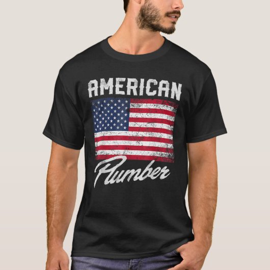 Patriottische Amerikaanse loodgieter Amerikaanse v T-shirt (Voorkant)