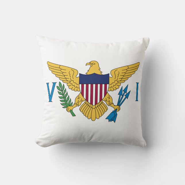 Patriottische Amerikaanse Maagdeneilanden Vlag Kussen (Voorkant)