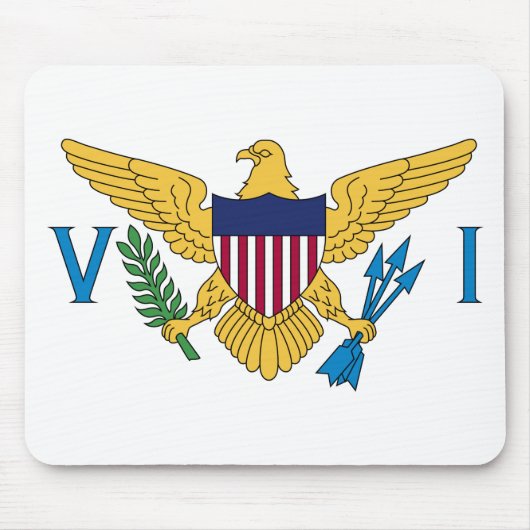 Patriottische Amerikaanse Maagdeneilanden Vlag Muismat (Voorkant)