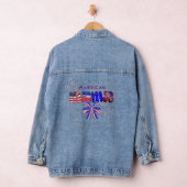 Patriottische Amerikaanse Mama Rood Wit & Blauw Denim Jacket (Hangar)