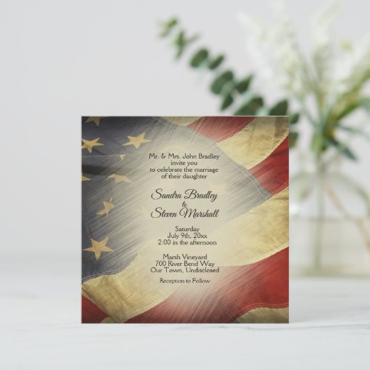 Patriottische -Amerikaanse militaire vlag Kaart (Staand voorkant)