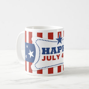 Patriottische Amerikaanse mok op 4 juli op dag van