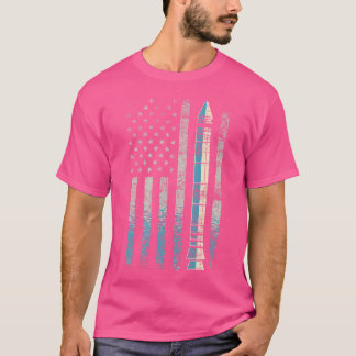 Patriottische Amerikaanse Natuurkunde Vlag Ruimtev T-shirt