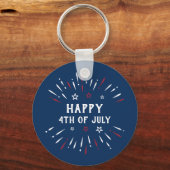 Patriottische Amerikaanse Onafhankelijkheidsdag 4 Sleutelhanger (Voorkant)