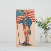 Patriottische Amerikaanse oom Sam 4th van juli Feestdagenkaart (Staand voorkant)