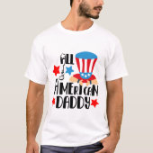 Patriottische Amerikaanse papa woordkunst T-shirt (Voorkant)