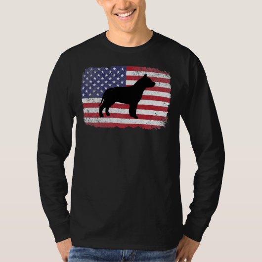 Patriottische Amerikaanse Pitbull T-shirt (Voorkant)