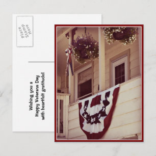 Patriottische Amerikaanse Porch Veterans Day Brief Briefkaart