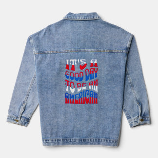 Patriottische Amerikaanse Rood Wit & Blauw Denim Jacket