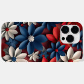 PATRIOTTISCHE AMERIKAANSE ROOD WIT BLAUWE BLOEMEN Case-Mate iPhone CASE (Achterkant (horizontaal))