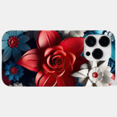 PATRIOTTISCHE AMERIKAANSE ROOD WIT BLAUWE BLOEMEN Case-Mate iPhone CASE (Achterkant (horizontaal))