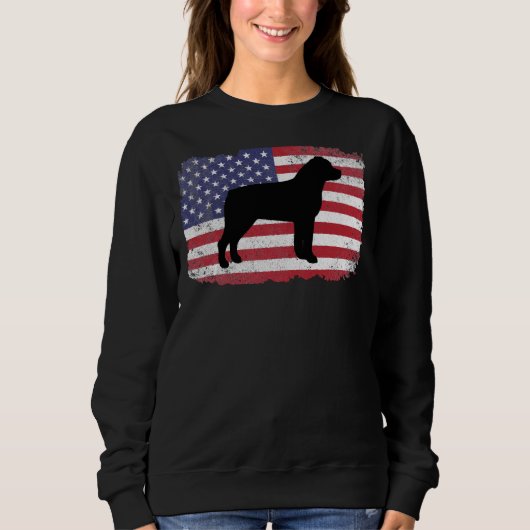Patriottische Amerikaanse rottweiler Trui (Voorkant)