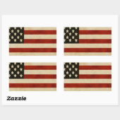 Patriottische Amerikaanse Rustic en Proud Flag Rechthoekige Sticker (Vel)