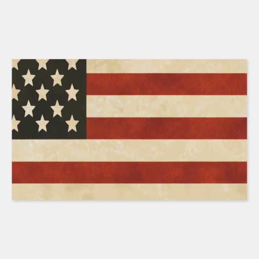 Patriottische Amerikaanse Rustic en Proud Flag Rechthoekige Sticker (Voorkant)