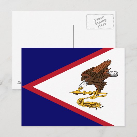 Patriottische Amerikaanse Samoa Flag Briefkaart (Voorkant / Achterkant)