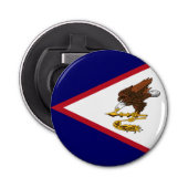 Patriottische Amerikaanse Samoa Flag Button Flesopener (Voorkant)