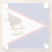 Patriottische Amerikaanse Samoa Flag Glazen Onderzetter (Achterkant)