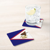 Patriottische Amerikaanse Samoa Flag Kartonnen Onderzetters (Insitu)