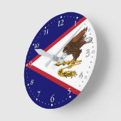 Patriottische Amerikaanse Samoa Flag Ronde Klok (Hoek)