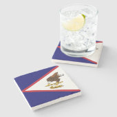 Patriottische Amerikaanse Samoa Flag Stenen Onderzetter (Zijkant)