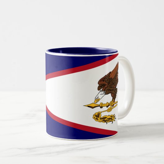 Patriottische Amerikaanse Samoa Flag Tweekleurige Koffiemok (Voorkant rechts)