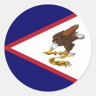 Patriottische Amerikaanse Samoa Vlag Rechthoekige  Ronde Sticker