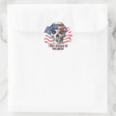 Patriottische Amerikaanse schedel Ronde Sticker (Tas)