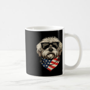 Patriottische Amerikaanse Shih Tzu VS-vlag Hond 4 Koffiemok