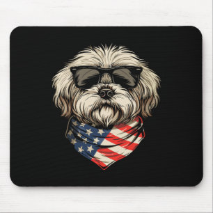 Patriottische Amerikaanse Shih Tzu VS-vlag Hond 4 Muismat