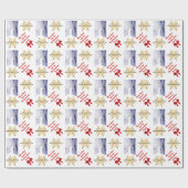 Patriottische Amerikaanse sneeuwman Cadeaupapier (Vlak)