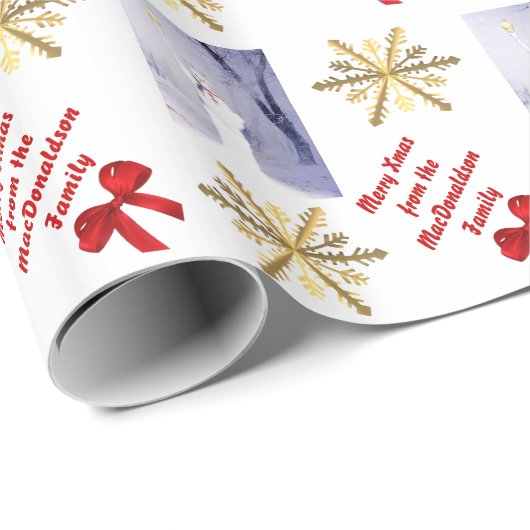 Patriottische Amerikaanse sneeuwman Cadeaupapier (Rol Hoek)