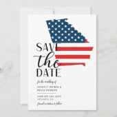 Patriottische Amerikaanse staat Georgia bestemming Save The Date (Voorkant)