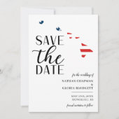 Patriottische Amerikaanse staat Hawaï bestemming b Save The Date (Voorkant)