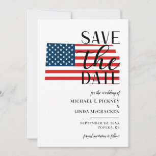 Patriottische Amerikaanse staat Kansas bestemming  Save The Date