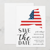 Patriottische Amerikaanse staat New York Destinati Save The Date (Voorkant / Achterkant)