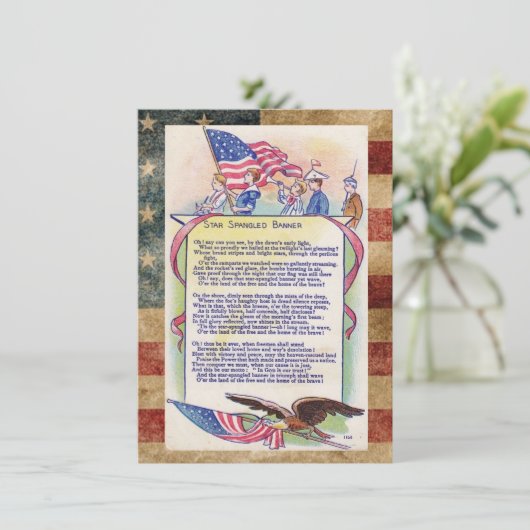 Patriottische Amerikaanse Star Spangled Banner Feestdagenkaart (Staand voorkant)