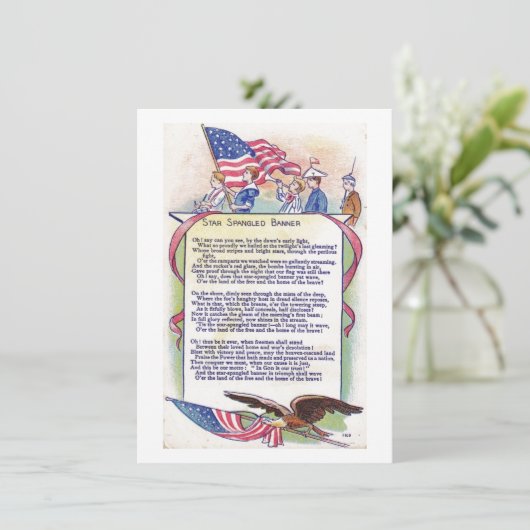Patriottische Amerikaanse Star Spangled Banner Feestdagenkaart (Staand voorkant)