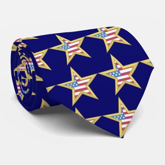 Patriottische Amerikaanse Star-Stropdassen Stropdas (Opgerold)