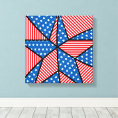 Patriottische Amerikaanse ster Canvas Afdruk (Insitu (Houten vloer))