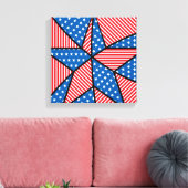Patriottische Amerikaanse ster Canvas Afdruk (Insitu (Woonkamer))