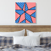 Patriottische Amerikaanse ster Canvas Afdruk (Insitu (Slaapkamer))
