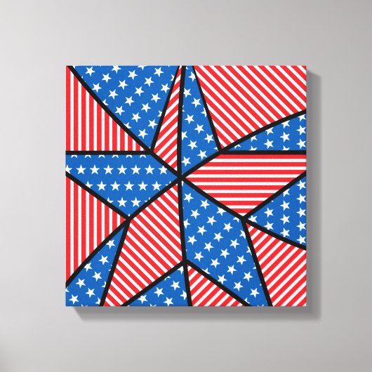 Patriottische Amerikaanse ster Canvas Afdruk (Voorkant)