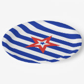 Patriottische Amerikaanse ster op blauwe en witte  Papieren Bordje (Gekanteld)