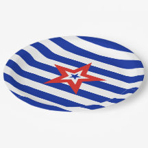 Patriottische Amerikaanse ster op blauwe en witte 