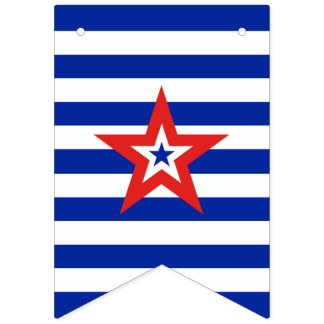 Patriottische Amerikaanse ster op blauwe en witte  Vlaggetjes
