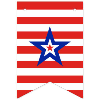 Patriottische Amerikaanse Ster op Rode en Witte St Vlaggetjes