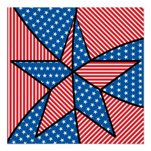 Patriottische Amerikaanse ster Perfect Poster (Voorkant)
