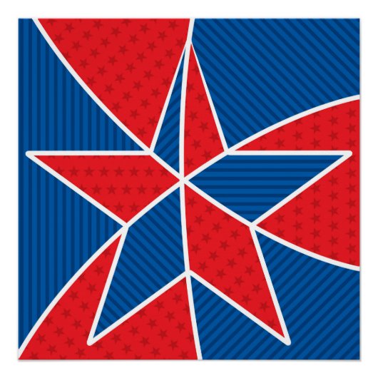 Patriottische Amerikaanse ster Poster (Voorkant)