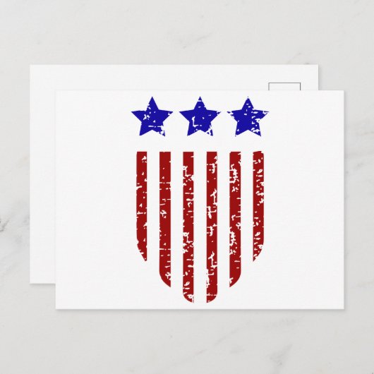 Patriottische Amerikaanse sterren en stripes Briefkaart (Voorkant / Achterkant)