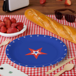 Patriottische Amerikaanse sterren op blauw Papieren Bordje